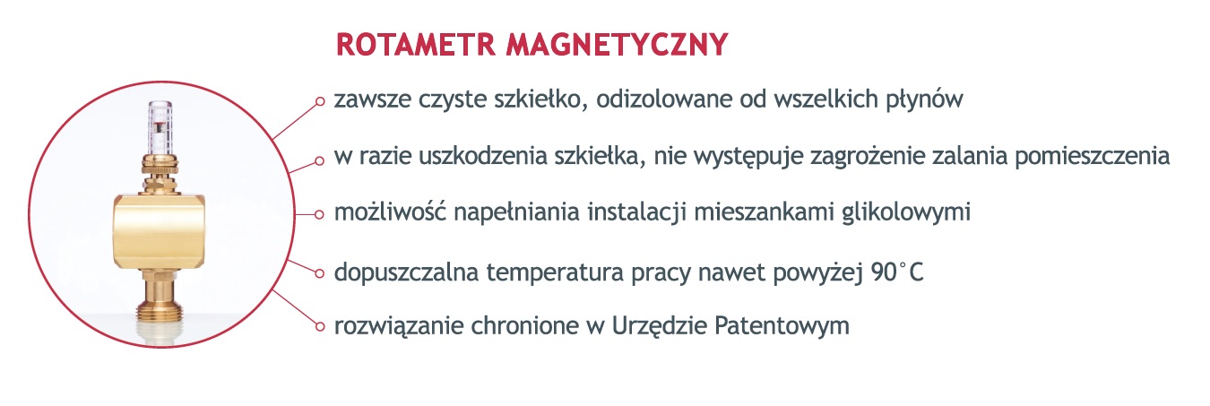 rotametr magnetyczny do rozdzielaczy ogrzewania podłogowego